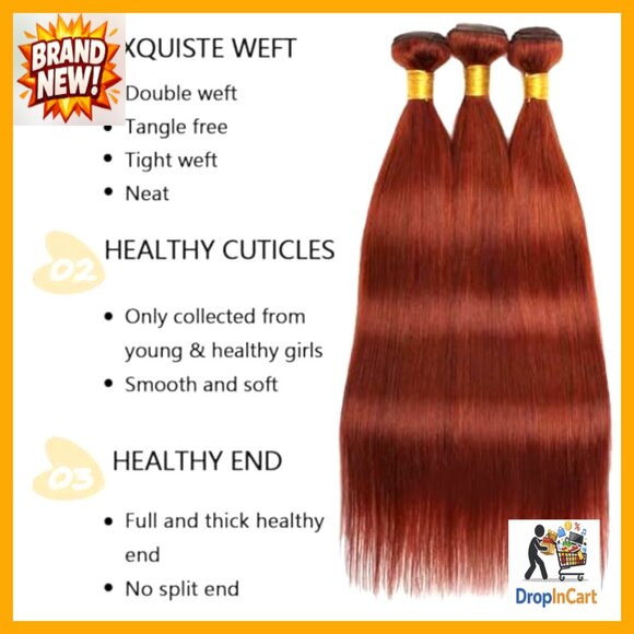 Straight Human Hair Extensions 14 16 18 Inch Bundles Boho Braids No Weft main image 4